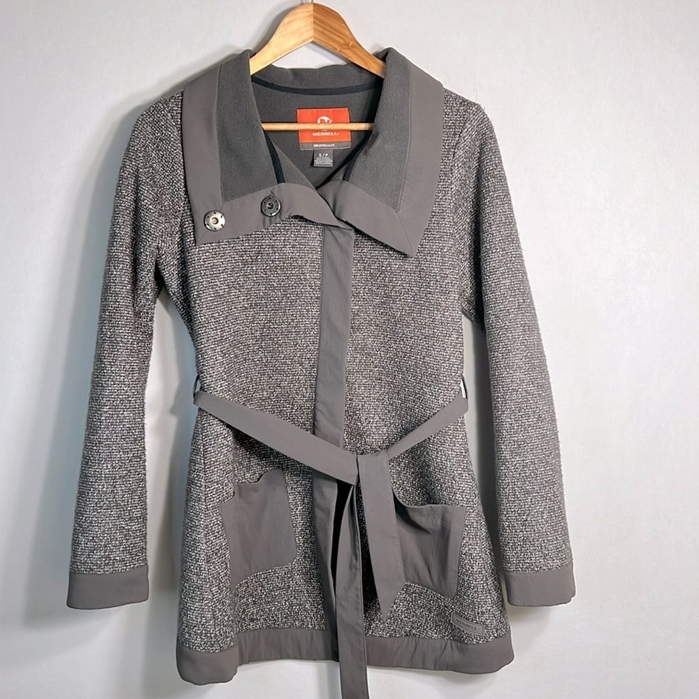 Merrell Select Regulate Brown Fleece Lined Belted Snap Coat size S/P